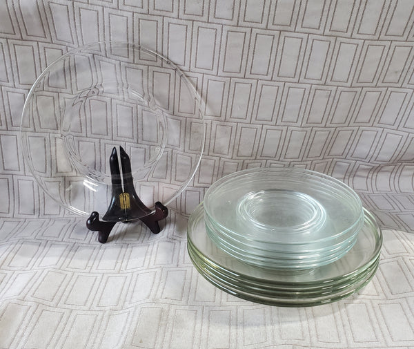 10 Piece Clear Glass Plate Set