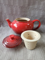 Le Creuset Red Traditional Teapot with Steeper