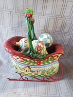 Jim Shore "Sleigh Bells Ring" Figurine with Ornaments