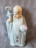 Asian Inspired Shou Xing Diety Crackle Glazed Figurine