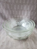 Set of 3 Heavy Clear Glass Nesting Bowls