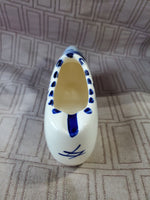 Hand Painted Blue and White Ceramic Dutch Shoe