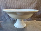 Ceriart S.A. White Ceramic Pedestal Serving Bowl