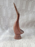 Carved Wood Crane Figurine