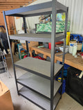 5-Tier Metal Framed Shelving Unit w/Pressed-Boatd Shelves