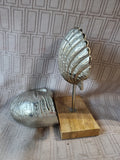 2 Piece Metal Seashell Decor Lot