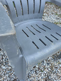 Grey Plastic Heavyweight Outdoor Chair with Folding Cup/Phone Holder