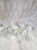 Set of 4 Clear Glass Star Candlestick Holders