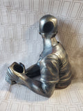 DWK Corporation Resin Bronze Toned Baseball Player Wine Bottle Holder