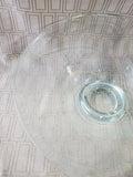 Clear Bubble Glass Footed Fruit Bowl