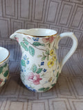 Staffordshire Floral Creamer and Sugar Set