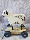 Primitive Wooden Sheep Pull Toy