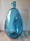 Blue Glass Balloon Shaped Floor Vase (A)