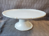 Italian Pottery White Pedestal Cake Stand