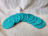 Set of 12 Blue Woven Coasters