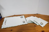 14 Piece White Embroidered Bird and Floral Motif Fabric Placemat and Napkin Set