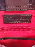 Dooney & Bourke Brown Leather Basket Weave Tote with Matching Wristlet