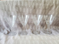 Set of 4 Clear Glass Wine Glasses