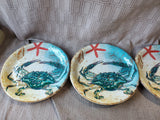 Set of 4 Pier 1 Blue Crab Melamine Salad Plates