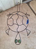 Turtle Garden Sculpture, Metal w/Glass Eyes