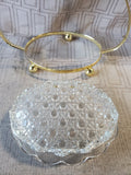 Vintage Clear Glass and Metal Holder Jam Set