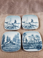 Lot of 4 Bing & Grondahl Denmark Blue and White Mini Wall Hanging Plates