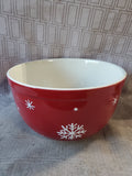 Longaberger Red Snowflake Mixing Bowl