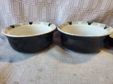Lot of 3 Ceramic Black Paw Print Pet Bowls