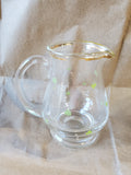 Clear Glass Shamrock Creamer and Sugar Set
