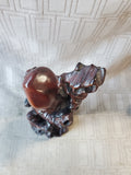 Asian Inspired Shou Xing Diety Carved Wooden Figurine