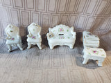 5 Piece Vintage Porcelain Miniature Furniture Set
