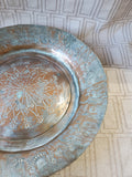 Vintage Hammered Copper Toned Metal Plate