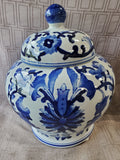 Blue and White Ceramic Ginger Jar (A)