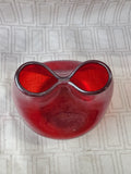 Blenko Style Red Pinched Glass Vase