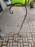 Black Wraught Iron Hanging Planter Stand