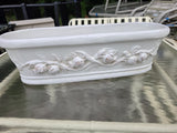 Oblong White Glazed Terracotta Planter (N)