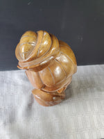 Vintage Hand Carved Asian Inspired Wooden Woman Statue