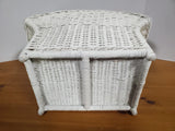 Vintage White Wicker Magazine Basket