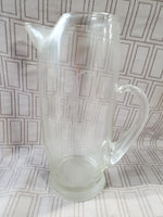 Clear Glass Engraved Pitcher