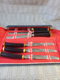 Set of 6 Burns Mfg. Stainless Steel Serated Steak Knives
