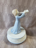 Rotating Horn Blowing Woman Music Box WORKS