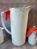 3 Piece Threshold Porcelain Snowflake Tea Set