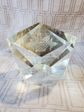Etched Glass Paperweight