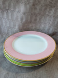 Set of 4 Williams-Sonoma Multi-Colored Pastel Dinner Plates