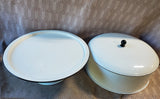 White and Black Enamel Cake Stand