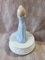 Rotating Horn Blowing Woman Music Box WORKS