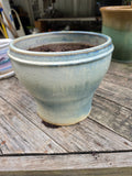 Glazed Pottery Planter w/Dirt (A)
