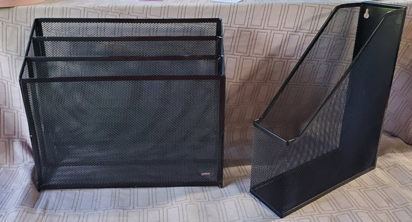 Pair of Wire Mesh Desk Organizers