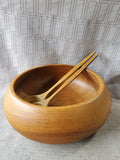 Teakwood Salad Bowl and Serving Utensil Set