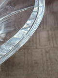 Heavy Clear Glass Ribbed Flared Pedestal Vase